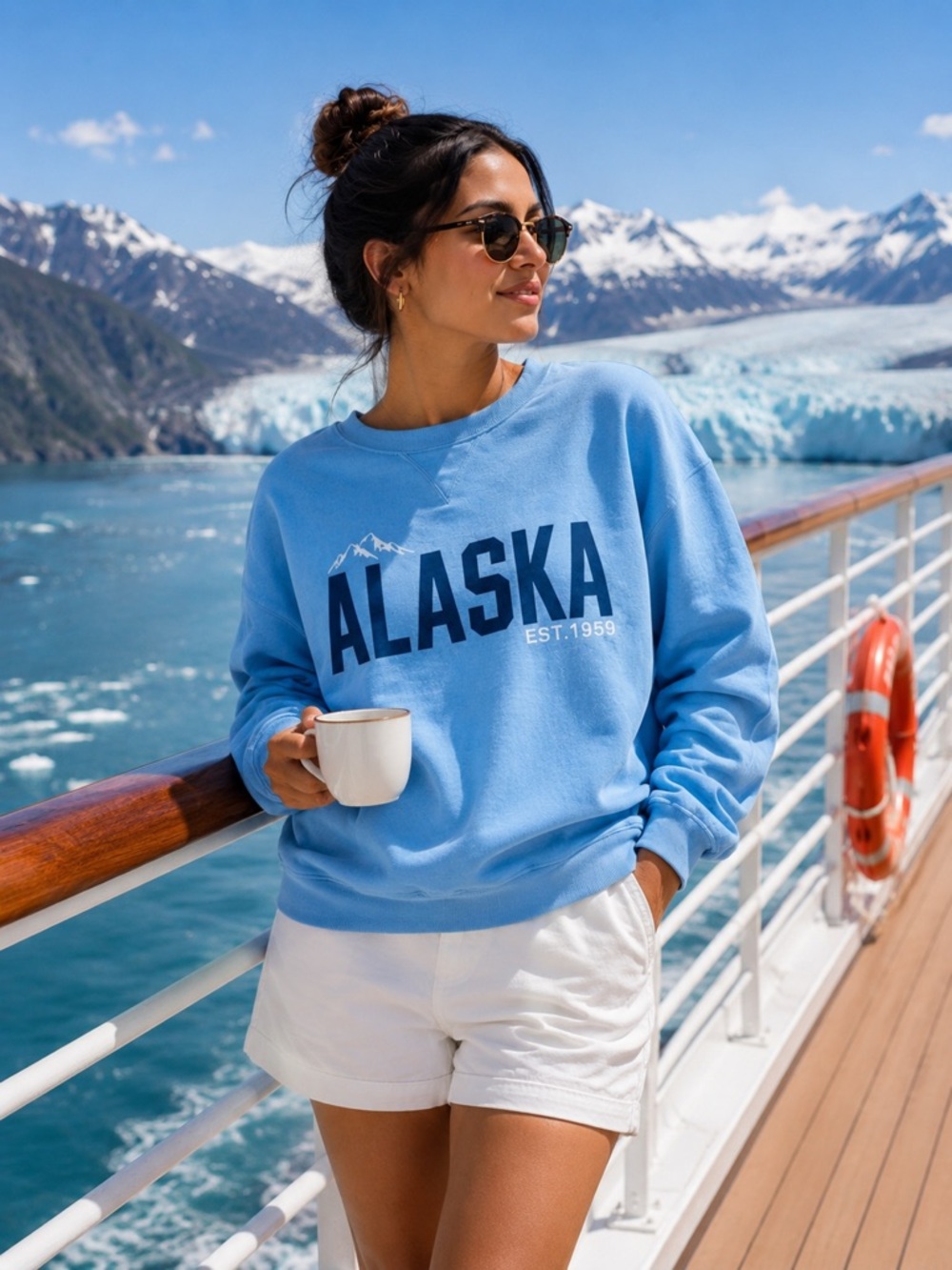 NEW Boutique Gear For Sports Cotton Sweatshirt Alaska Blue - Picture 2 of 7